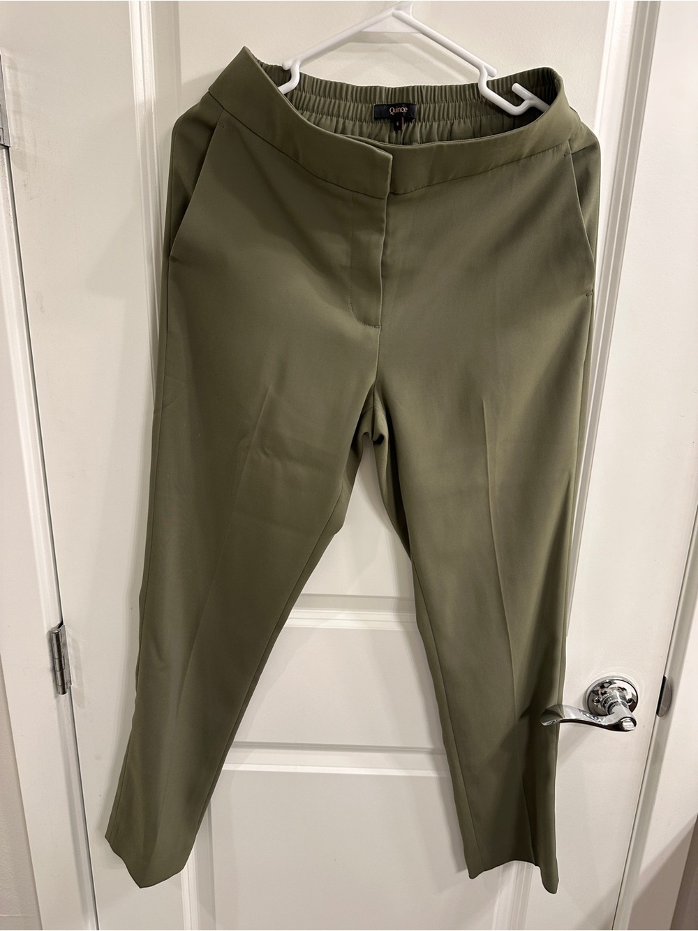 Quince Stretch Crepe Ankle Pants Olive Green - women’s size 6